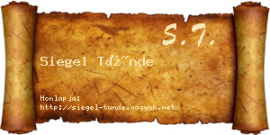 Siegel Tünde névjegykártya